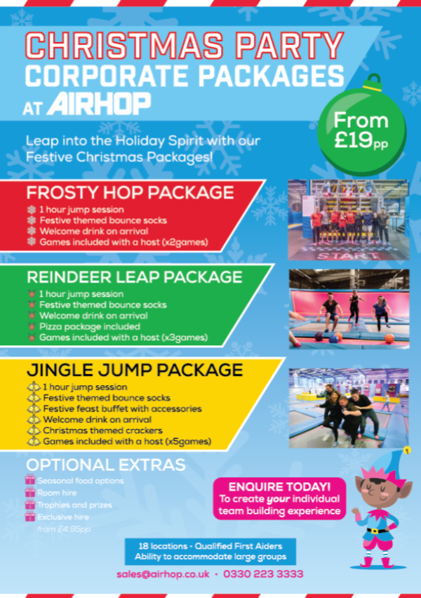 Christmas Party Corporate Packages at AirHop